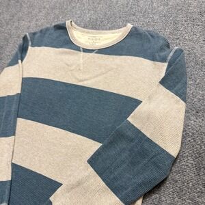 Quicksilver Long Sleeve Shirt Men's XL Modern Fit Striped Distressed Cotton Y2K